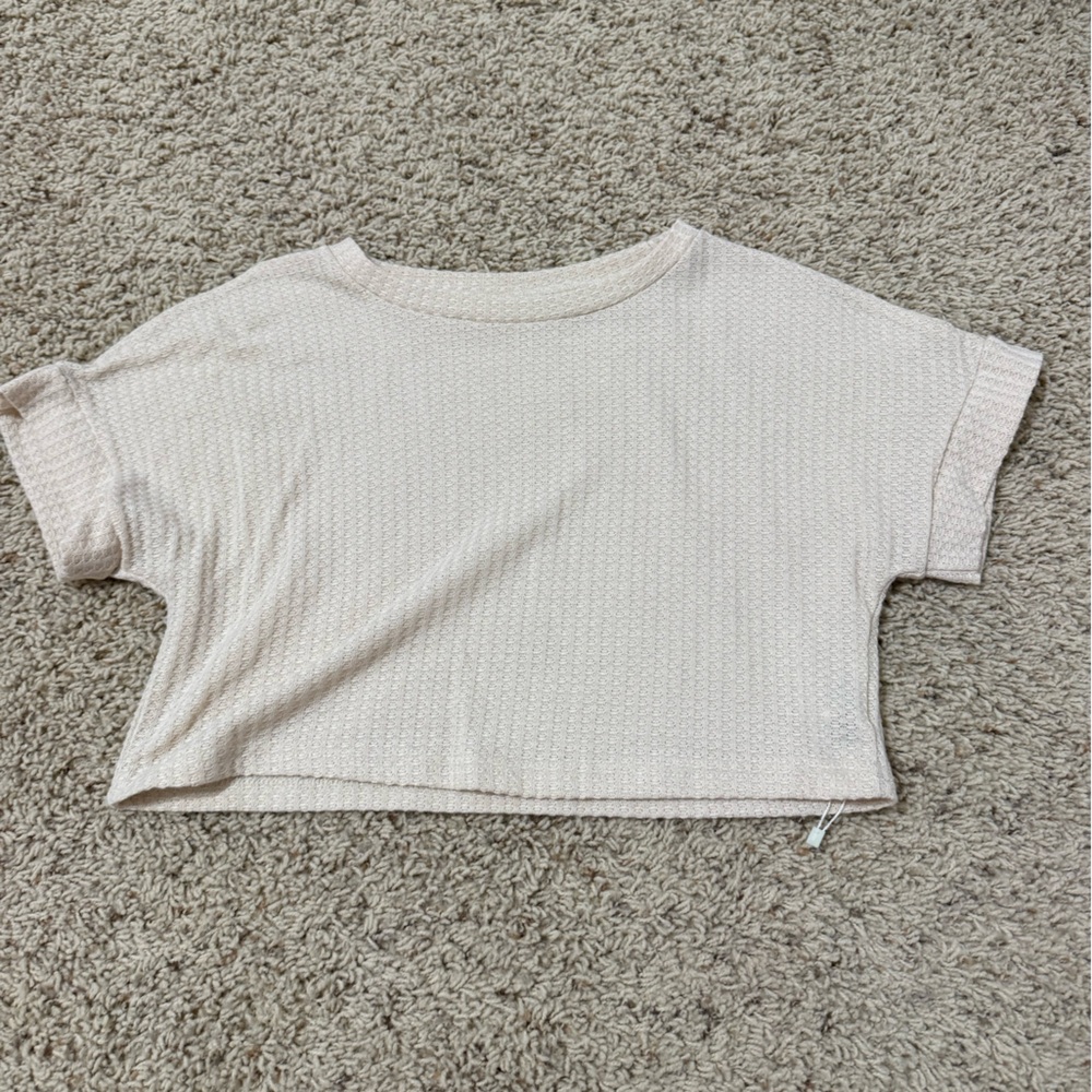 SHEIN Beige Ribbed Knit Top